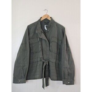 Gap Utility Belted Jacket Womens Size XL Green Pockets Military Utility